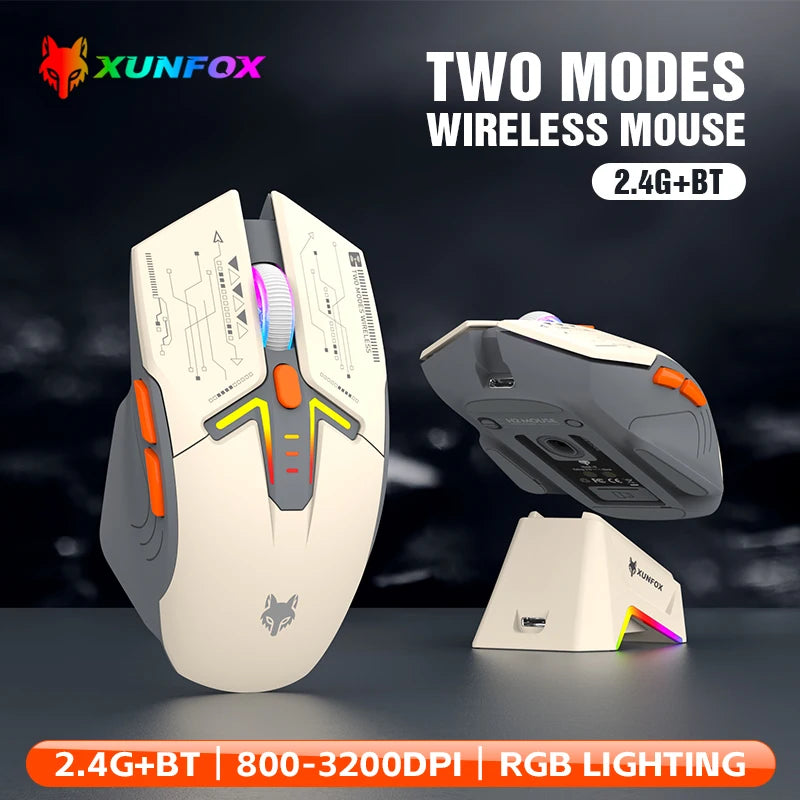 XUNFOX H2 Bluetooth Wireless Mouse Laptop Desktop Home Office Magnetic Fast Charging Luminous Mouse