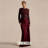 Satin Lace Sequin Evening Gown – Floor-Length Formal Dress