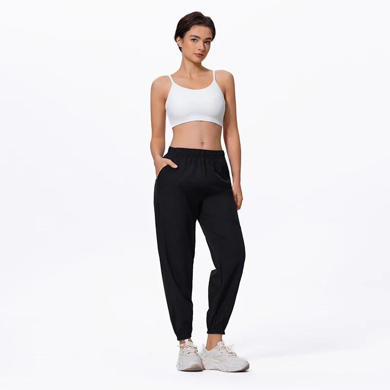 Women's Ankle-Length Harem Pants with Pockets