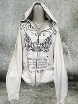 Y2K Harajuku Joker Graphic Zip-Up Hoodie