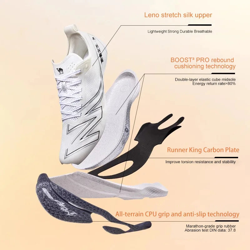 Golden Camel Carbon Plate 10K Men's Running Shoes Professional Racing Training Running Shoes Wear-Resistant Lightweight Sneakers