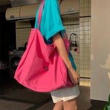 HOMEFISH High Quality Canvas Tote Bag, Women Simple Reusable Shopping Shoulder Handbag for Daily Casual Use