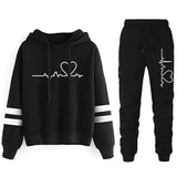 Womens Tracksuit Casual Stripe Versatile Sweatshirt Black Sweatpants Loose Print High Quality Outfits Single Piece Hoodies Pants