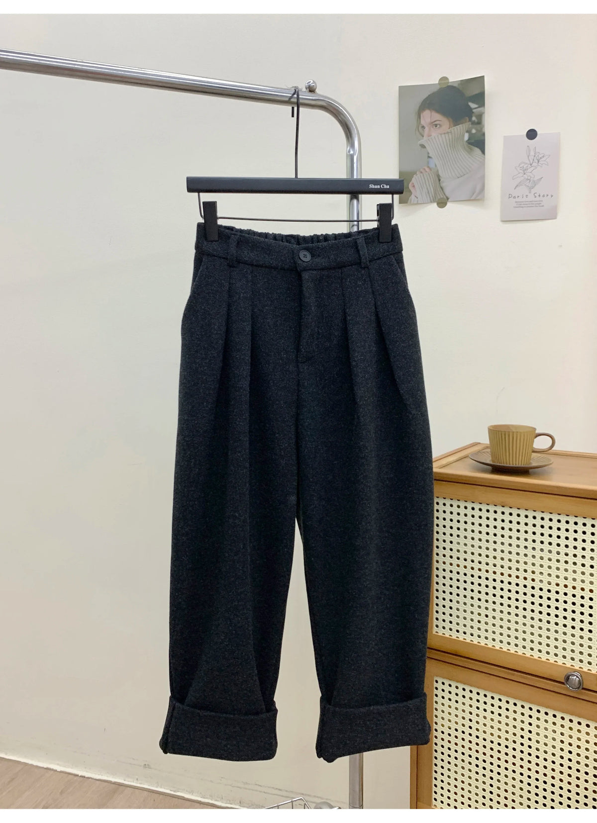 Women's High-Waist Ankle Pants with Pockets