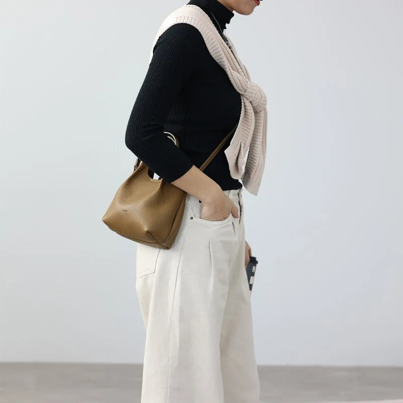 Women Real Leather Crossbody Bags Luxury Small Size Cute Handbag Soft Shoulder Bag 2024 New Arrival Designer Style