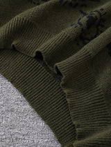 Men's Abstract Eye Jacquard Knit Sweater