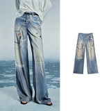 TOYOUTH Women Denim Jean 2025 Spring New Long Pants 8518053