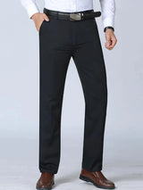 Men's Cotton Straight-Leg Casual Trousers