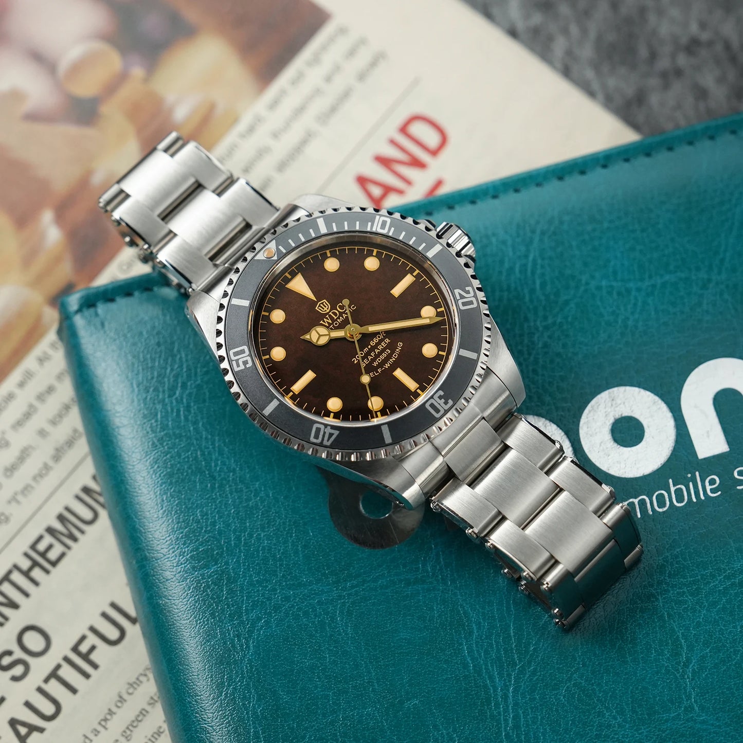 Watchdives WD5513P V3 PT5000 Vintage Sub Dive Watch Sapphire Automatic Mechanical Watches 20Bar Waterproof Stainless Steel