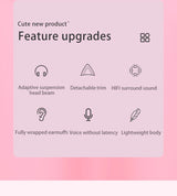 ONIKUMA X10 Gaming Headphones with Detachable Cute Cat Ear RBG Lighting Gaming Headset Gamer Earphone with HD Mic for PC Gaming
