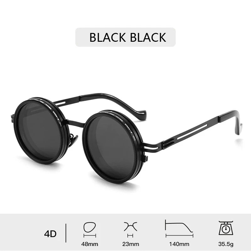 New Adjustable 1-9 Sunglasses Punk Polarized Sun Glasses Men Women Round ND Filter Lenses Retro Fishing Eyeglasses Shades