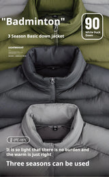 Maden Men's Lightweight Down Jacket | Stand Collar Puffer