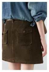 Chic Ven Women's Corduroy A-Line Mini Skirt