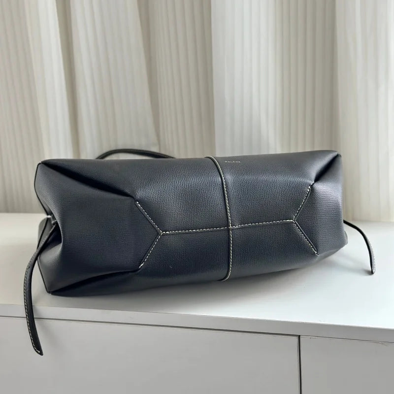 Lychee-Grain Cowhide Tote | Luxury Leather Handbag