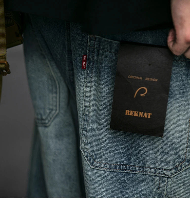 Men's Loose Fit Denim Cargo Jeans