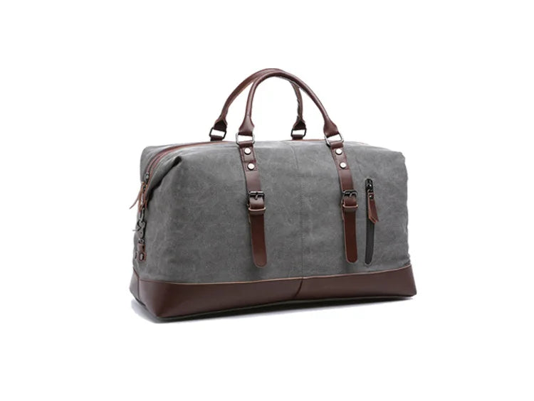 Original Canvas Leather Men Travel Bags Carry on Luggage Bags Men Duffel Bags Travel Tote Large Weekend Bag Overnight