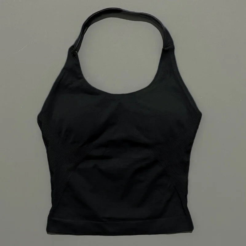 Impact Seamless Halter Longline Gym Top with Built-in Bra