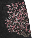 Retro Cherry Blossom Gothic Denim Shorts