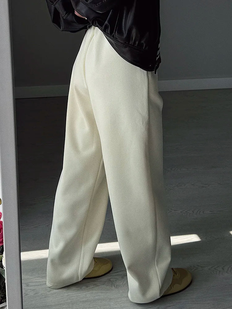 Autumn Burgundy Sweatpants Women Straight Leg Sport Pants Cotton Ladies Coffee Basic Joggers Wide Leg Women's Pants And Trousers