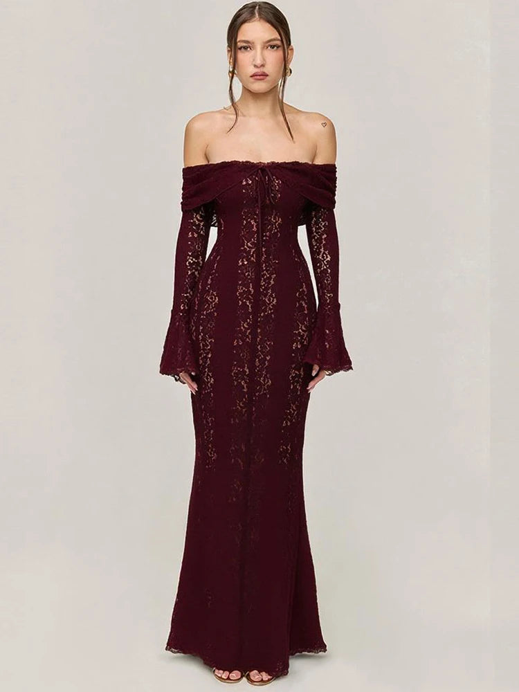 Suninheart Elegant Lace Evening Gown | Party & Prom Dress