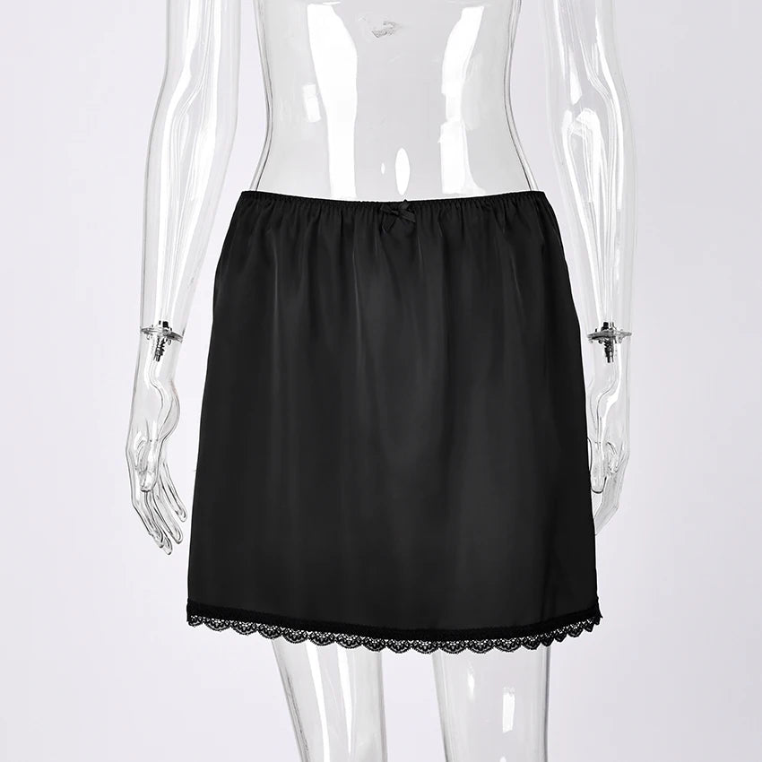 Elegant High-Waist Satin Mini Skirt