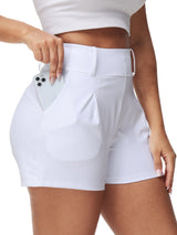 Women's High-Waisted Quick-Dry Running Shorts with Phone Pockets