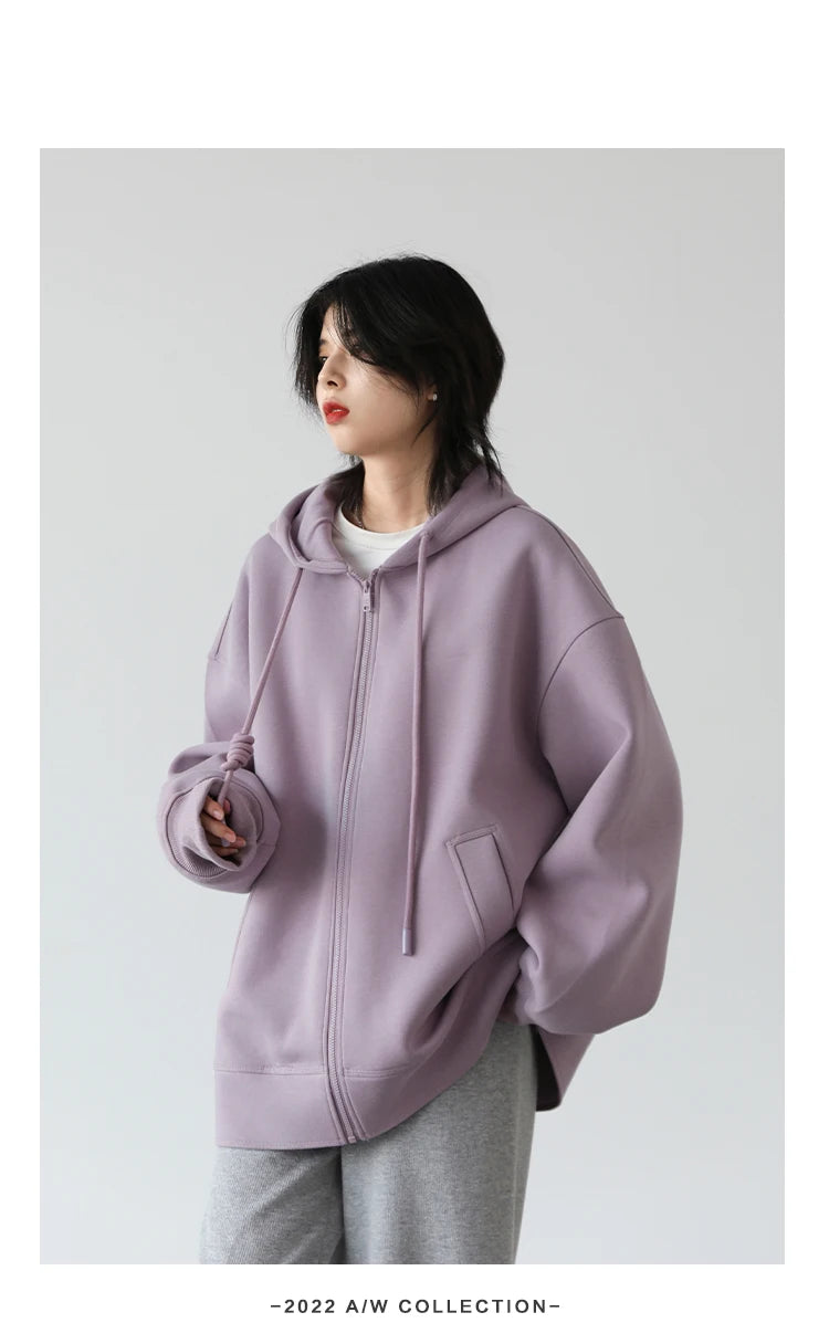 Women’s Relaxed Longline Zip-Up Hoodie