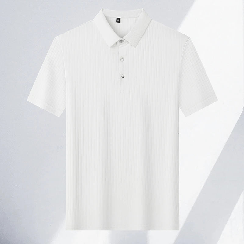 Men's Striped Polo Shirt – Breathable Summer Style