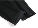 Men Classic Pure Black Jeans All Match Stretch Denim Pants Casual Plus Size Slim Straight Trousers