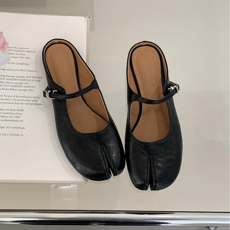 SUOJIALUN Women's Split-Toe Mary Jane Flats