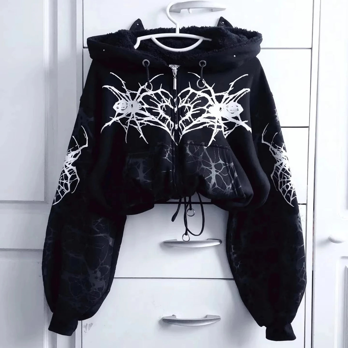 Women’s Y2K Geometric Zip-Up Hoodie