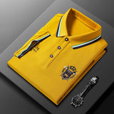 Men's Embroidered Cotton Polo – Casual Solid Colors