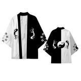 Men's Dragon Print Kimono Cardigan — Oversized Haori Yukata Shirt