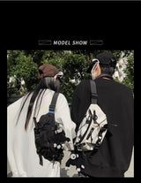 2024 Techwear Style Punk Hip Hop Single Shoulder Crossbody Bag Men Women Street Vintage Chest Bag Casual Sport Fanny Pack