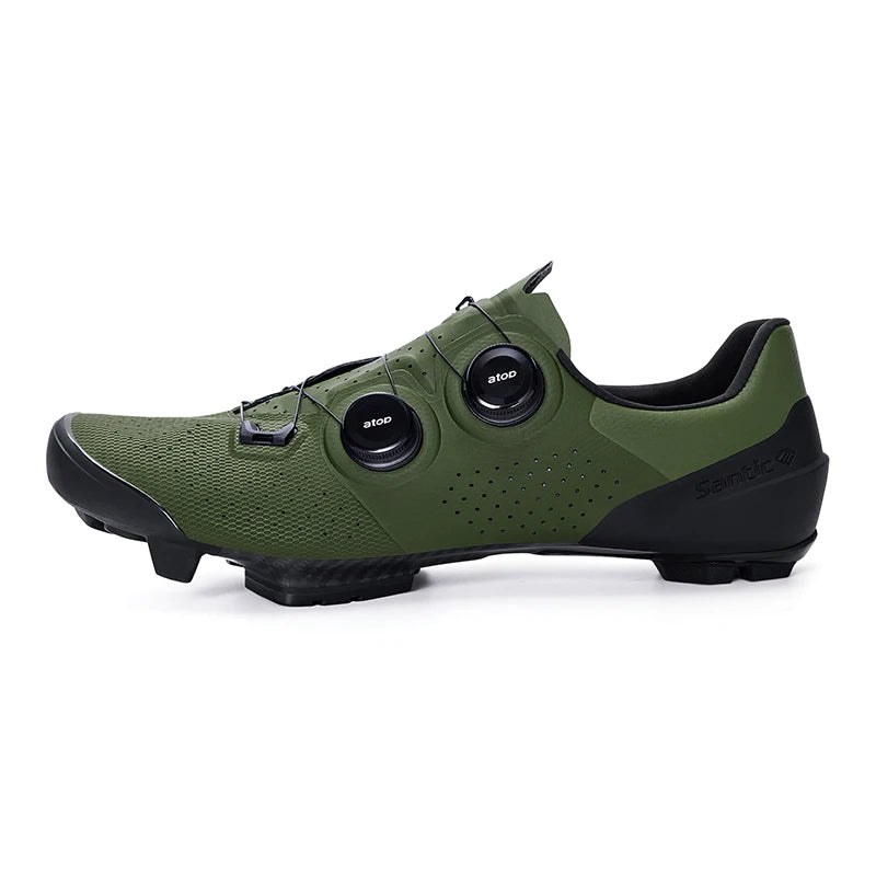 Santic Cycling Shoes Men's Mountain Carbon Fiber Lock Shoes Bicycle Riding Equipment Grade 14 Lightweight TMS24050
