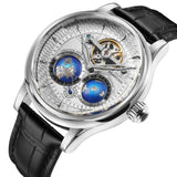 SEAKOSS Luxury Double Earth Rotating Men's Mechanical Watch Automatic Movement Waterproof Clock Pilots Men 1963 Flywheel Watches