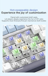 75% Hot Swap Gaming Keyboard Wireless FREEWOL F75 RGB Mechanical Keyboard with Metal Knobs AULA F75 Same Model,Tri-Mode,4000 mAh