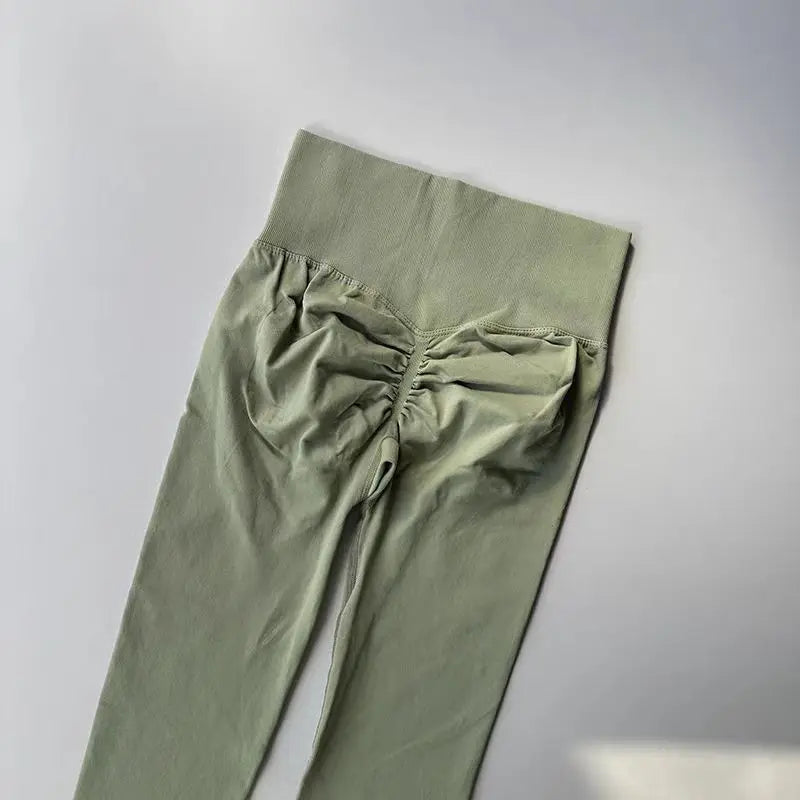 High-Waist Seamless Yoga Leggings – USA-Made Push-Up Fitness & Gym Tights