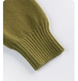 Women's Autumn V-Neck Cashmere Blend Cardigan – USA-Made Loose Knit Sweater
