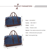 Original Canvas Leather Men Travel Bags Carry on Luggage Bags Men Duffel Bags Travel Tote Large Weekend Bag Overnight