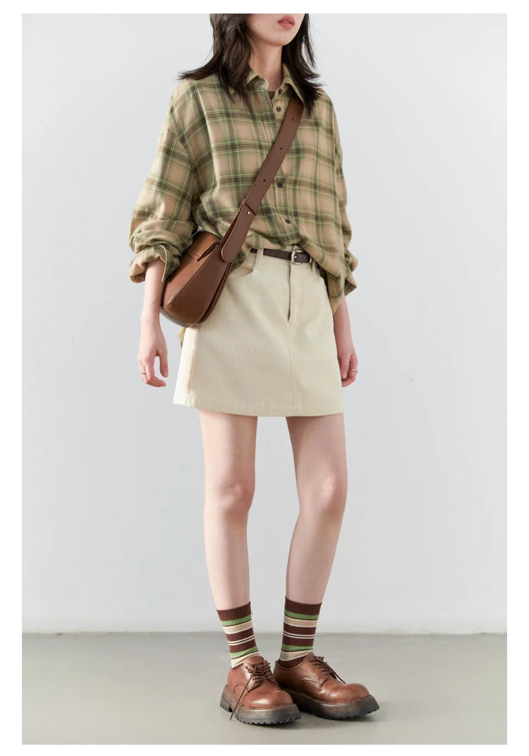 Chic Ven Women's Corduroy A-Line Mini Skirt
