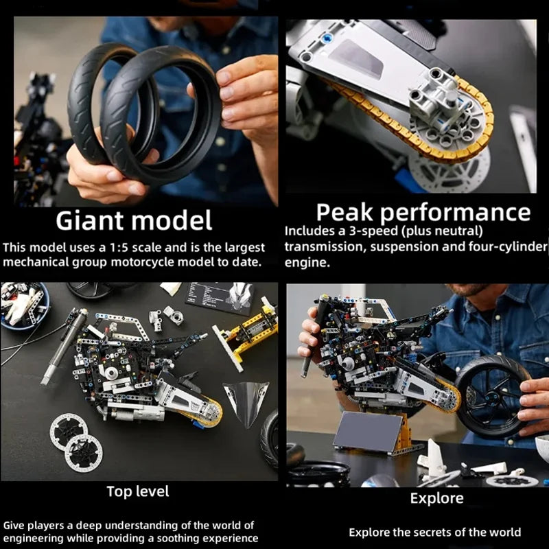 1920pcs Motorcycle Building Bocks Simulation Model Decoration Assembly Model Difficult Moc Toys Boys Educational Creature Gifts