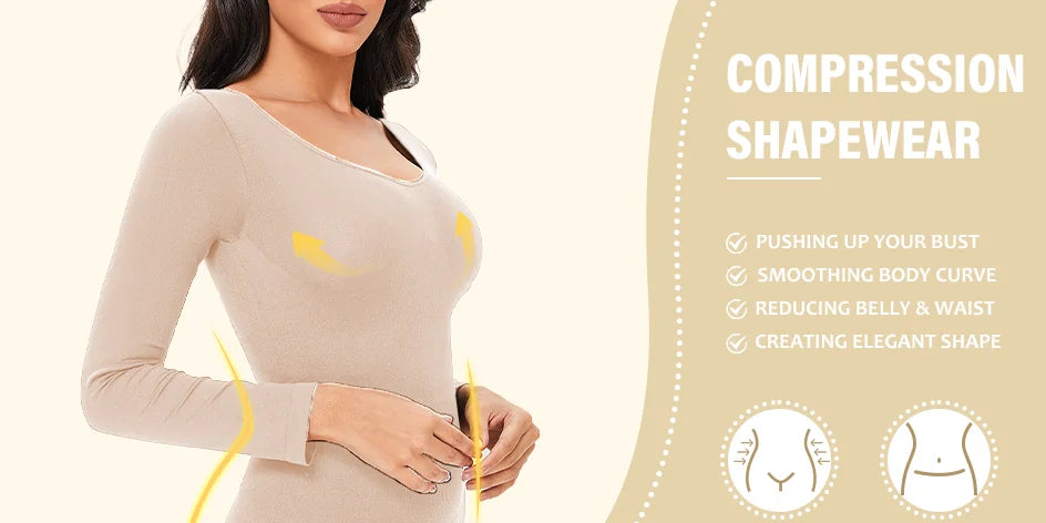 Seamless Tummy Control Long Sleeve Body Shaper