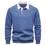 Men's Relaxed Polo Collar Sweater – Autumn Long Sleeve
