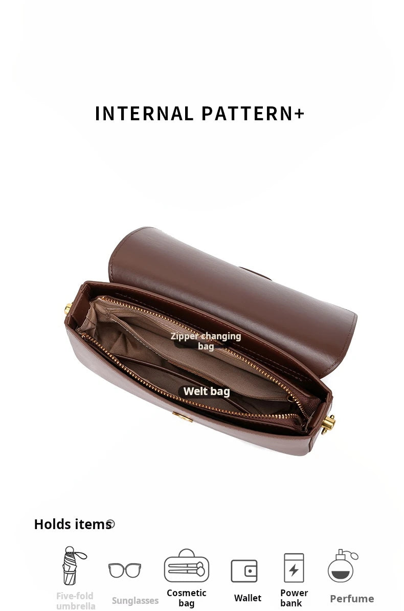 Women’s Split Leather Shoulder Bag Trend Brand Small Square Bags Luxury Designer Handbag Messenger bag for Female