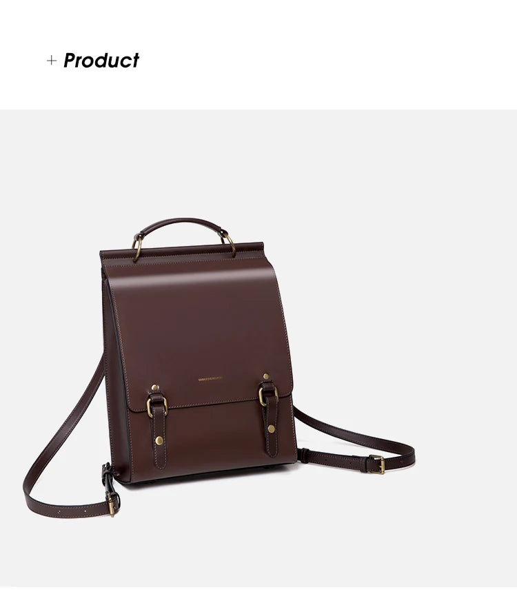Cnoles Vintage Women's Leather Backpack Casual Shoulder Bag Travel Purse for Girls College School Book Bag