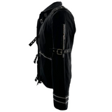 Role-player Michael Jackson BAD Punk Jacket Black Stretch Cotton Outwear Impersonator