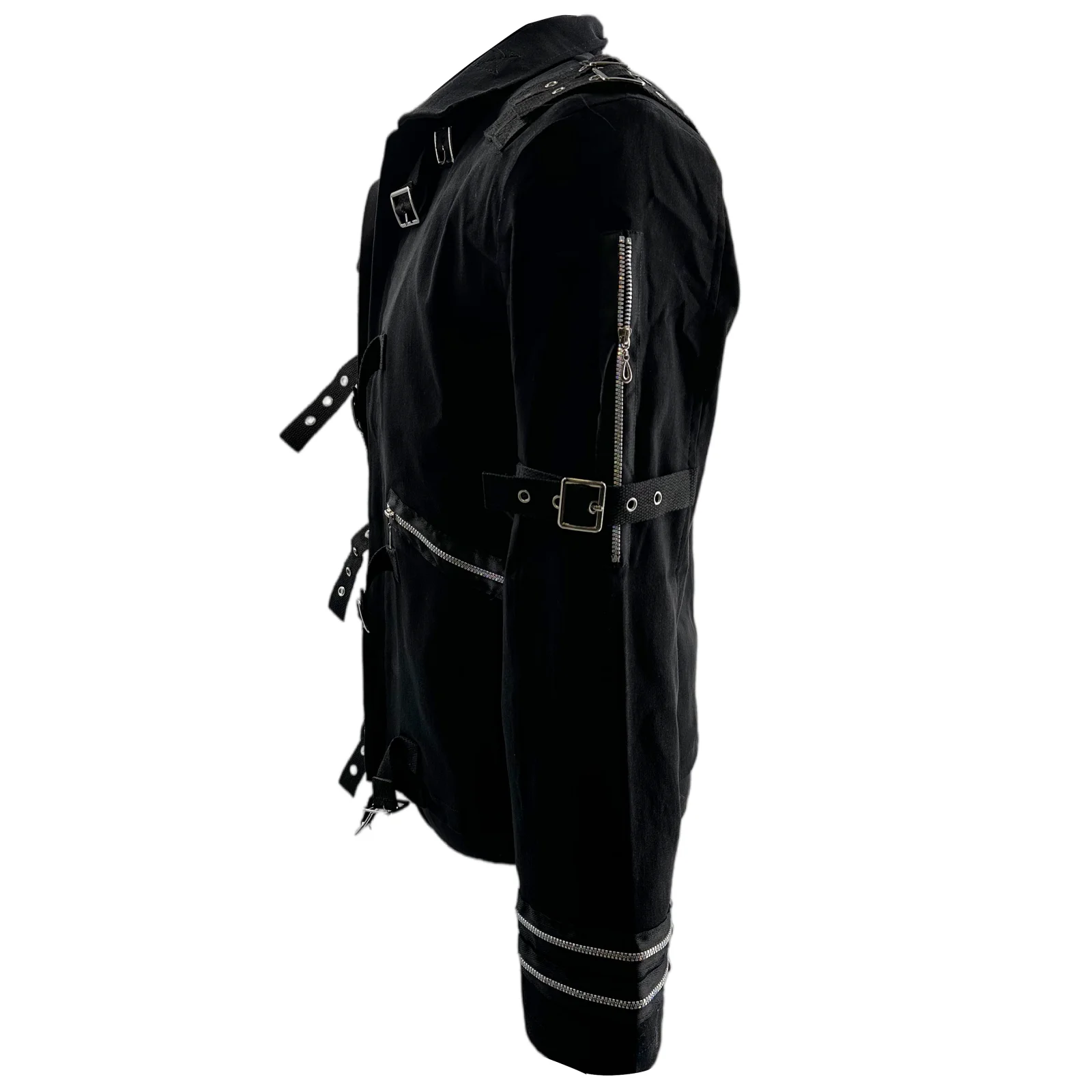 Role-player Michael Jackson BAD Punk Jacket Black Stretch Cotton Outwear Impersonator