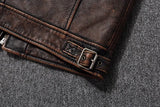 New 100% Cowhide Leather Jacket men Top Layer Clothes Men's Stand Collar Motorcycle Clothes  Autumn Winter Plus Size motorcycle