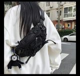 2024 Techwear Style Punk Hip Hop Single Shoulder Crossbody Bag Men Women Street Vintage Chest Bag Casual Sport Fanny Pack